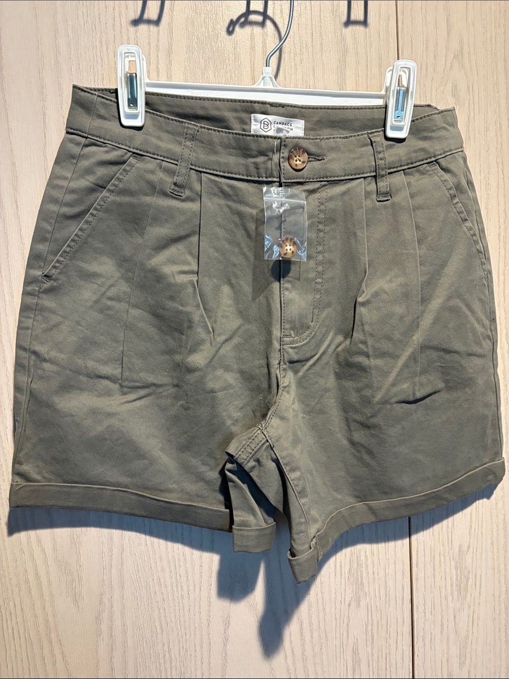 Candice Cameron Bure High-Rise Olive Green Women’s Shorts NWT